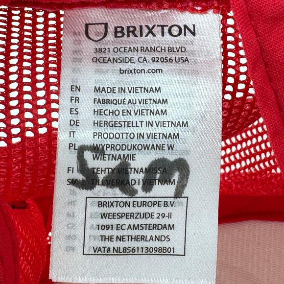 2022 Brixton Enjoy Coke Trucker Hat Red Adjustable Snapback Cap - Picture 10 of 12